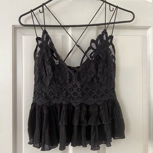 Free People Lace Ruffle Tank